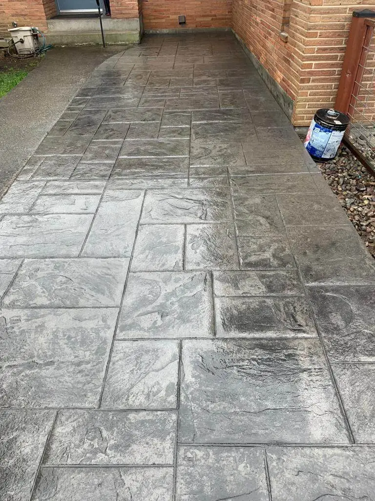 Durable and stylish stamped concrete slab installation